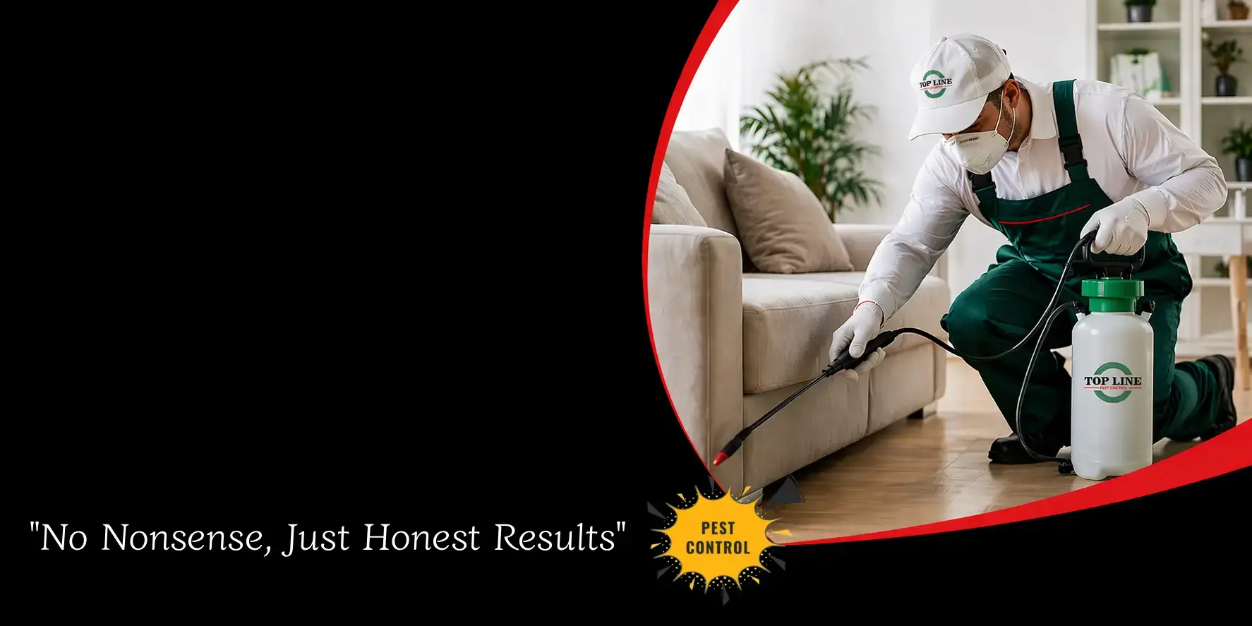 Top Line Pest Control technician treating a home in Surrey BC